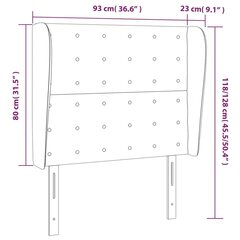 Galvūgalis su auselėmis, rožinis, 93x23x118/128cm, aksomas kaina ir informacija | Lovos | pigu.lt