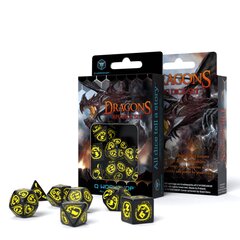 Dragons RPG kauliukų rinkinys, juodos ir geltonos spalvos kaina ir informacija | Stalo žaidimai, galvosūkiai | pigu.lt