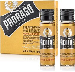 Proraso Wood & Spice Hot Oil Beard Treatment - Restructuring beard oil 68ml цена и информация | Косметика и средства для бритья | pigu.lt