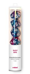 REBEL RPG Dice Set - Two Color - Blue and Purple kaina ir informacija | Stalo žaidimai, galvosūkiai | pigu.lt