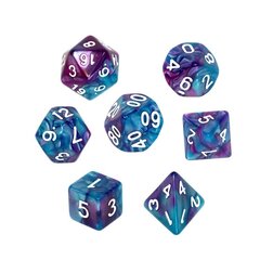 REBEL RPG Dice Set - Two Color - Blue and Purple kaina ir informacija | Stalo žaidimai, galvosūkiai | pigu.lt