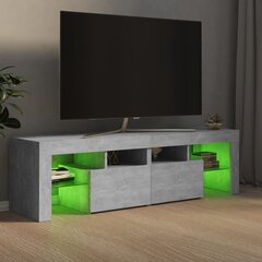 TV spintelė su LED apšvietimu, 140x35x40 cm, pilka kaina ir informacija | TV staliukai | pigu.lt