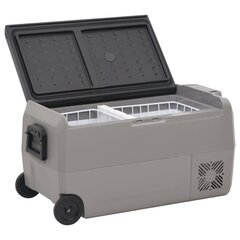 Šaltdėžė su ratukais ir adapteriu , 60l, pilka kaina ir informacija | Šaltkrepšiai, šaltdėžės ir šaldymo elementai | pigu.lt
