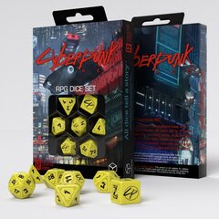 Žaidimų kauliukų rinkinys Cyberpunk RED RPG, geltonas цена и информация | Настольные игры, головоломки | pigu.lt