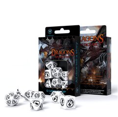 Dragons RPG kauliukų rinkinys, baltos ir juodos spalvos kaina ir informacija | Stalo žaidimai, galvosūkiai | pigu.lt