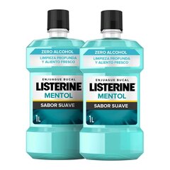 Burnos skalavimo skystis Listerine Zero 0%, 2 x 1000 ml kaina ir informacija | Dantų šepetėliai, pastos | pigu.lt