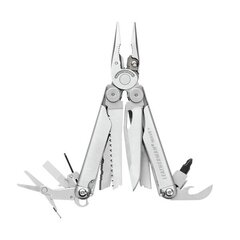 Daugiafunkcinis įrankis Leatherman Wave+, sidabrinės spalvos kaina ir informacija | Turistiniai peiliai, daugiafunkciniai įrankiai | pigu.lt