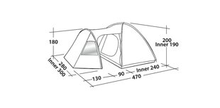 Палатка Easy Camp Eclipse 500, зеленая цена и информация | Палатки | pigu.lt