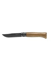 Opinel peilis Nr.8 juodais ašmenimis ir ąžuoline rankena Black Oak цена и информация | Туристические ножи, многофункциональные приборы | pigu.lt