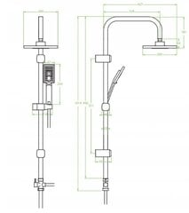 Sieninė dušo kolonėlė Kvadrato chromas kaina ir informacija | Maišytuvų ir dušų priedai | pigu.lt