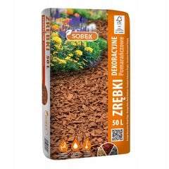 Dekoratyvinės medžio drožlės, oranžinės 50L kaina ir informacija | Gruntas, žemė, durpės, kompostas | pigu.lt