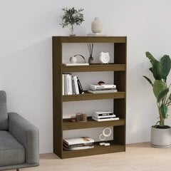 Spintelė knygoms/kambario pertvara, ruda, 80x30x135,5cm, pušis kaina ir informacija | Lentynos | pigu.lt