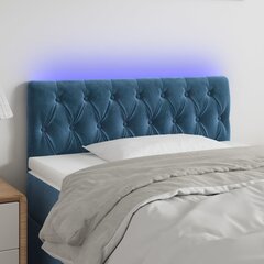 Изголовье со светодиодом, темно-синее, 90x7x78/88 см цена и информация | Кровати | pigu.lt