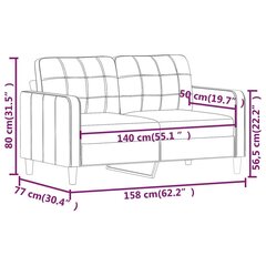 Dvivietė sofa , 140cm, raudona kaina ir informacija | Sofos | pigu.lt