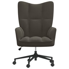 Poilsio kėdė, tamsiai pilkos spalvos, aksomas kaina ir informacija | Svetainės foteliai | pigu.lt