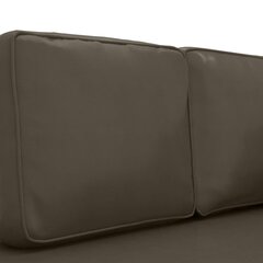 Dvivietė sofa-lova, Dirbtinė oda, pilka цена и информация | Диваны | pigu.lt