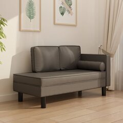 Dvivietė sofa-lova, Dirbtinė oda, pilka цена и информация | Диваны | pigu.lt