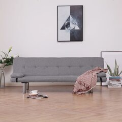 Диван-кровать с двумя подушками, серый цена и информация | Диваны | pigu.lt