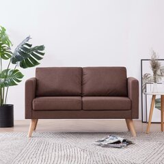 Dvivietė sofa, ruda, audinys kaina ir informacija | Sofos | pigu.lt