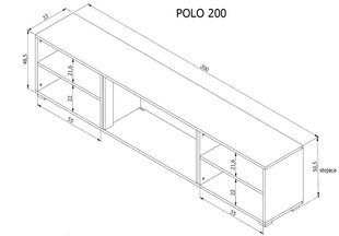 TV staliukas Cama Meble RTV Polo, baltas kaina ir informacija | TV staliukai | pigu.lt