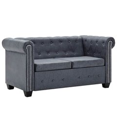 Dvivietė Chesterfield sofa, pilka цена и информация | Диваны | pigu.lt