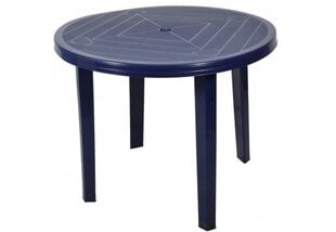 "Opal" 90 cm apvalus plastikinis sodo stalas, tamsiai mėlynas kaina ir informacija | Lauko stalai, staliukai | pigu.lt