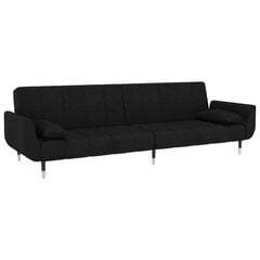 Dvivietė sofa-lova, juoda цена и информация | Диваны | pigu.lt