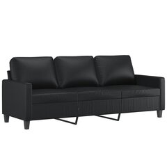 Trivietė sofa , juoda цена и информация | Диваны | pigu.lt