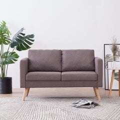 Dvivietė sofa, taupe spalvos, audinys kaina ir informacija | Sofos | pigu.lt