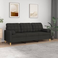 Trivietė sofa , juoda цена и информация | Диваны | pigu.lt