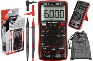 Skaitmeninis daugiafunkcinis testeris LCD YATO, 6000V, YT-73096 kaina ir informacija | Mechaniniai įrankiai | pigu.lt