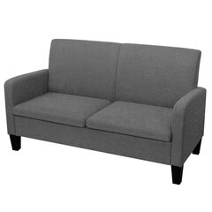 Dvivietė sofa, 135x65x76, tamsiai pilka kaina ir informacija | Sofos | pigu.lt