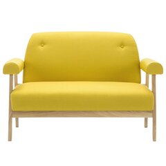 Dvivietė sofa, audinys, geltona цена и информация | Диваны | pigu.lt