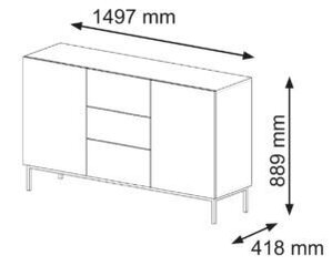 Komoda AKL Furniture Ravenna, balta kaina ir informacija | Komodos | pigu.lt