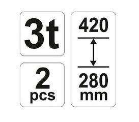 Подставка для автомобиля Yato 3T, 2 шт. YT-17311 цена и информация | Механические инструменты | pigu.lt