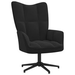 Poilsio kėdė su pakoja, juodos spalvos, aksomas цена и информация | Кресла в гостиную | pigu.lt