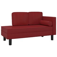 Dvivietė sofa–lova, Dirbtinė oda, raudonojo vyno spalva цена и информация | Диваны | pigu.lt