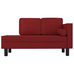 Dvivietė sofa–lova, Dirbtinė oda, raudonojo vyno spalva цена и информация | Диваны | pigu.lt