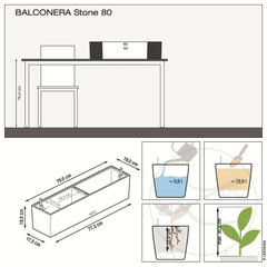 LECHUZA Lovelis BALCONERA Stone 80 ALL-IN-ONE, smėlio spalvos цена и информация | Ящики для рассады | pigu.lt