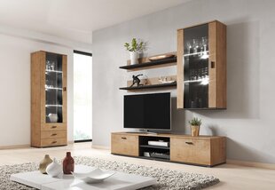 Vitrina Cama Meble Soho S1, ruda/juoda kaina ir informacija | Vitrinos, indaujos | pigu.lt