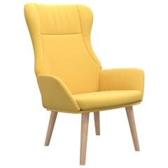 Poilsio kėdė, garstyčių geltonos spalvos, audinys kaina ir informacija | Svetainės foteliai | pigu.lt