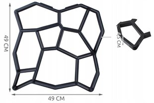 Cemento, betono trinkelių gamybos forma Gardlov 5174, 49x49 cm kaina ir informacija | Mechaniniai įrankiai | pigu.lt