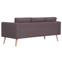 Trivietė sofa, rudos spalvos, audinys цена и информация | Диваны | pigu.lt