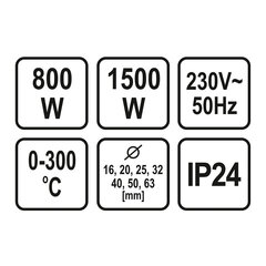 Сварочный аппарат для труб ПВХ 230 В, 1500 Вт, 78910 цена и информация | Механические инструменты | pigu.lt