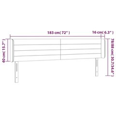 Galvūgalis su LED , Audinys, 183x16x78/88cm, šviesiai pilka kaina ir informacija | Lovos | pigu.lt