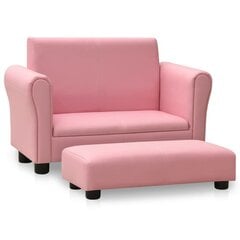 Vaikiška sofa su taburete, rožinė kaina ir informacija | Sofos | pigu.lt
