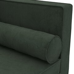 Dvivietė sofa-lova, Aksomas, tamsiai žalia цена и информация | Диваны | pigu.lt