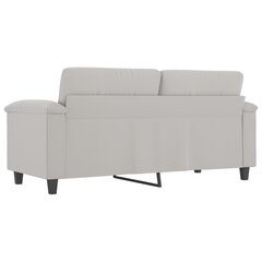 Dvivietė sofa, Mikropluošto audinys, 140cm, šviesiai pilka kaina ir informacija | Sofos | pigu.lt