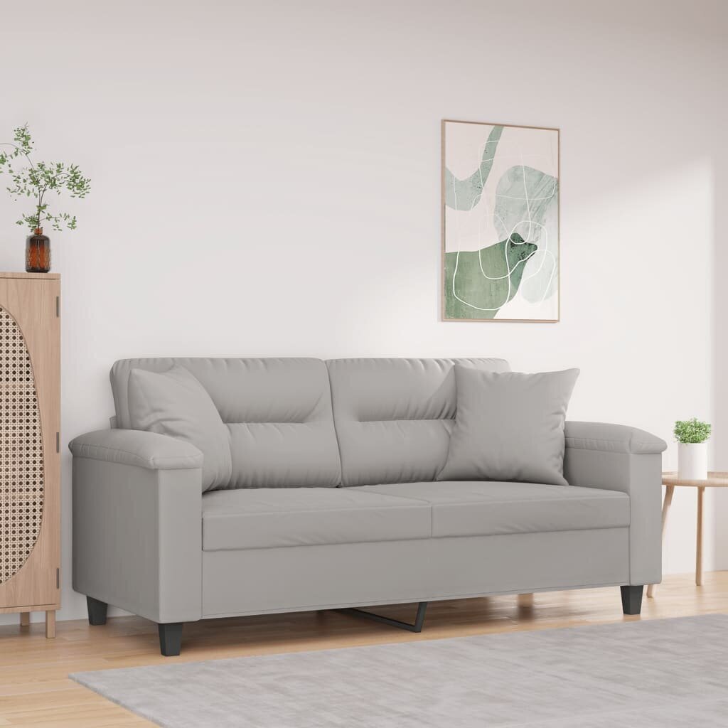 Dvivietė sofa su pagalvėmis , šviesiai pilka цена и информация | Sofos | pigu.lt