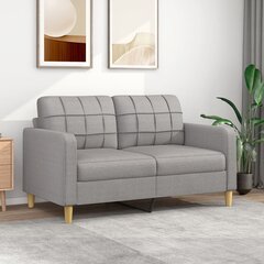 Dvivietė sofa, Audinys, 140cm, šviesiai pilka kaina ir informacija | Sofos | pigu.lt